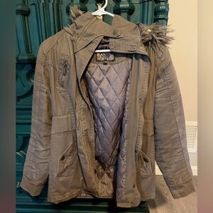 Women’s Dollhouse Green Quilted-Lined Hooded Parka Jacket